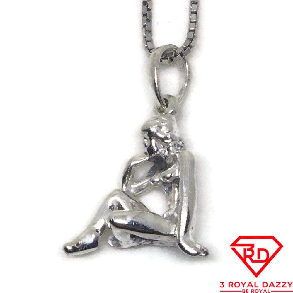 Virgo Zodiac 3D Pendant 925 Sterling Silver